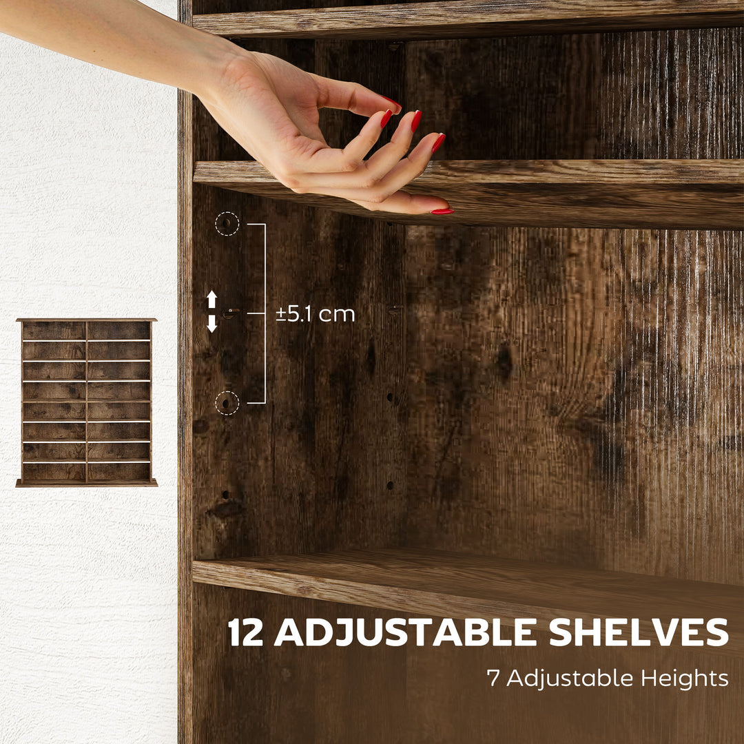 MCL 16-Compartment Media Shelf - Rustic Brown