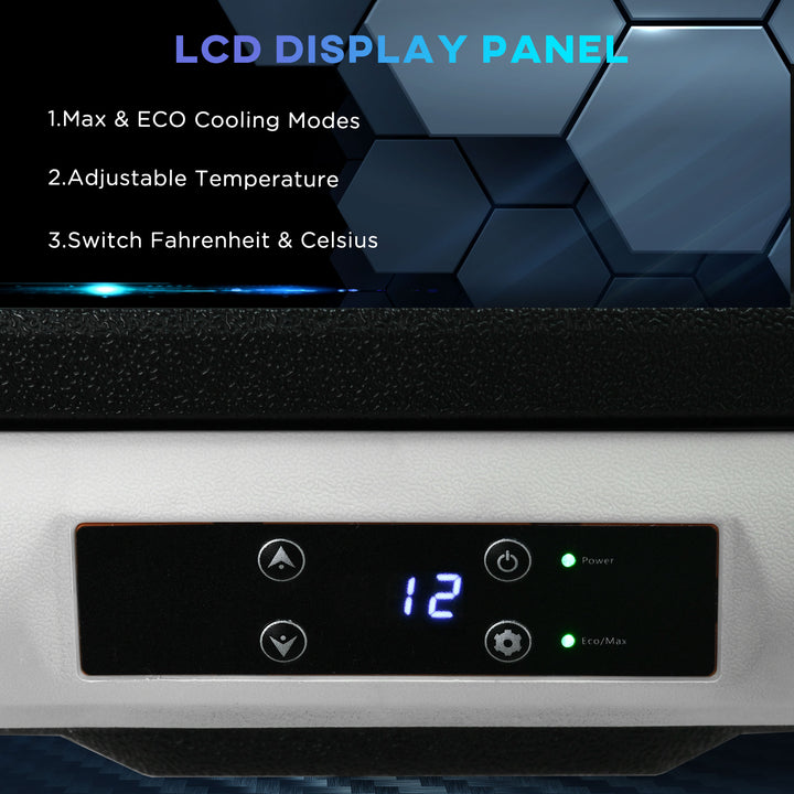 50L Car Refrigerator, Portable Compressor Car Fridge Freezer, Electric Cooler Box with 12/24V DC and 110-240V AC for Camping, Driving, Picnic, Down to -20℃