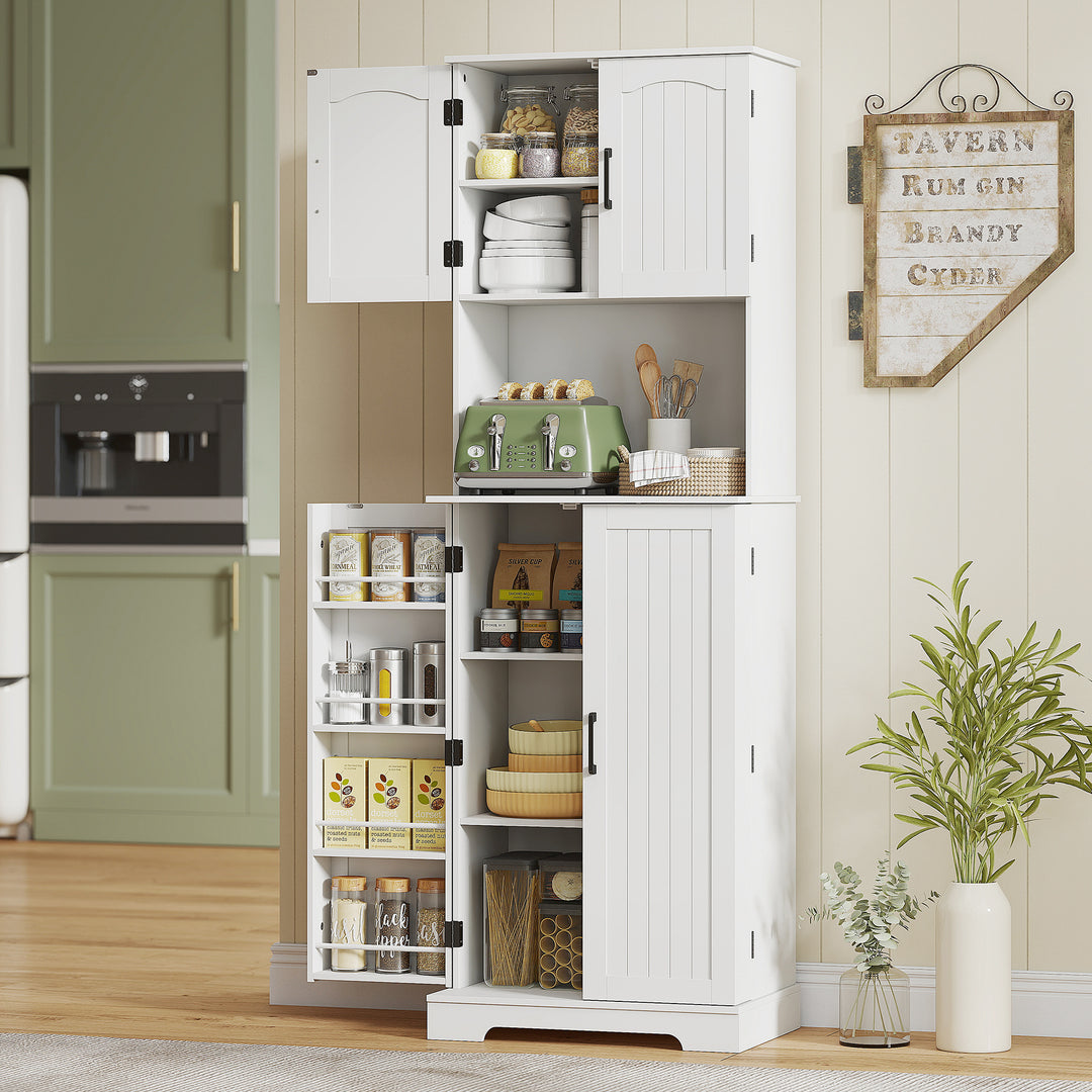 181.5 cm Freestanding Storage Cabinet, Tall Kitchen Cupboard with Adju