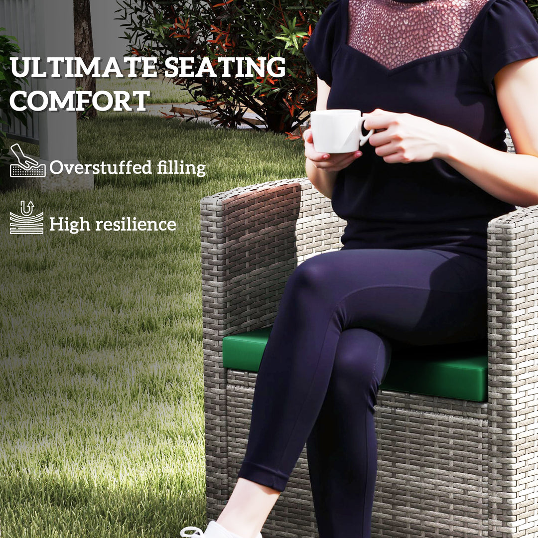 Outdoor Seat Cushion Pads for Rattan Furniture, 3 PCs Garden Furniture Cushions, Green