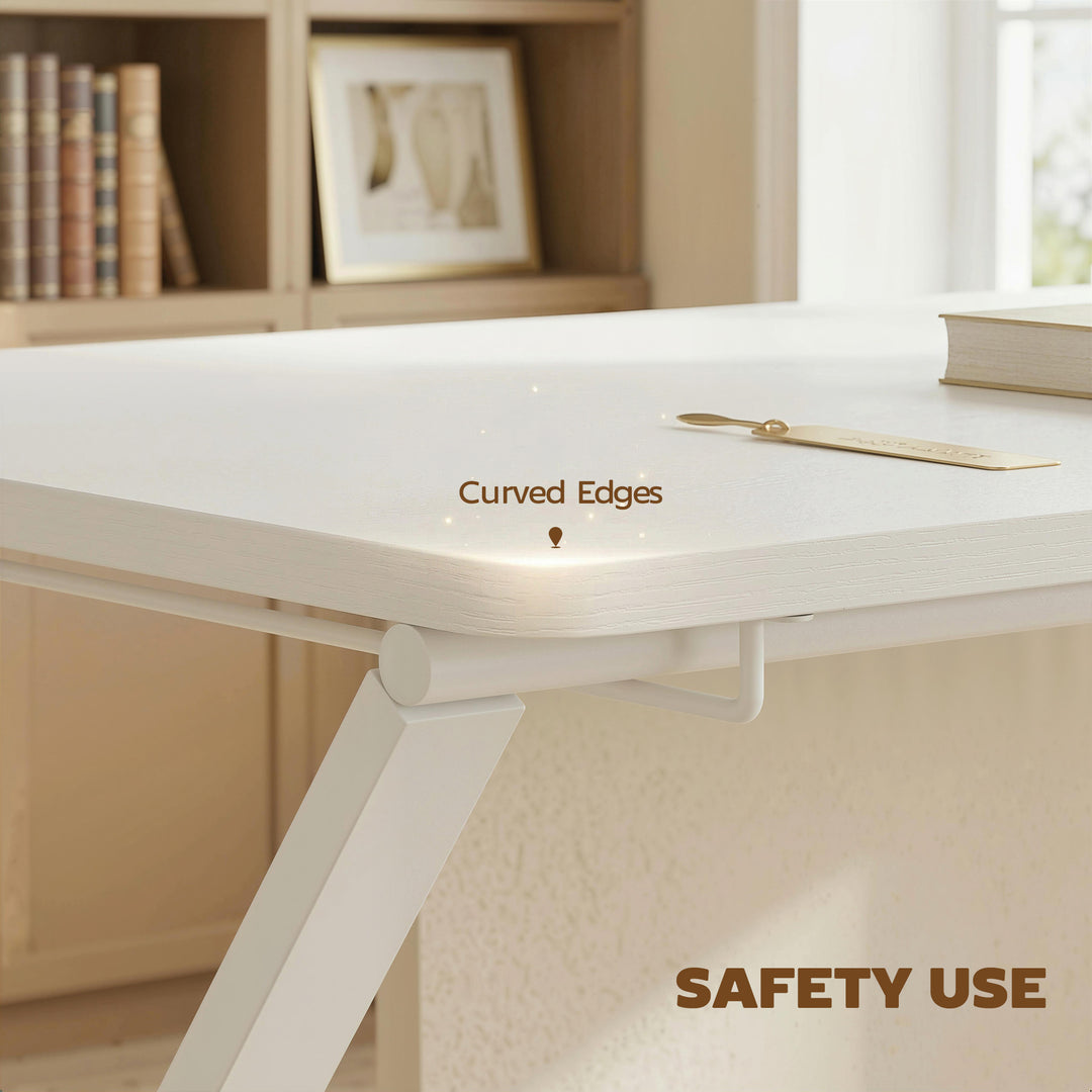 Compact Folding Desk for Small Spaces with Storage Shelf for Home Offi
