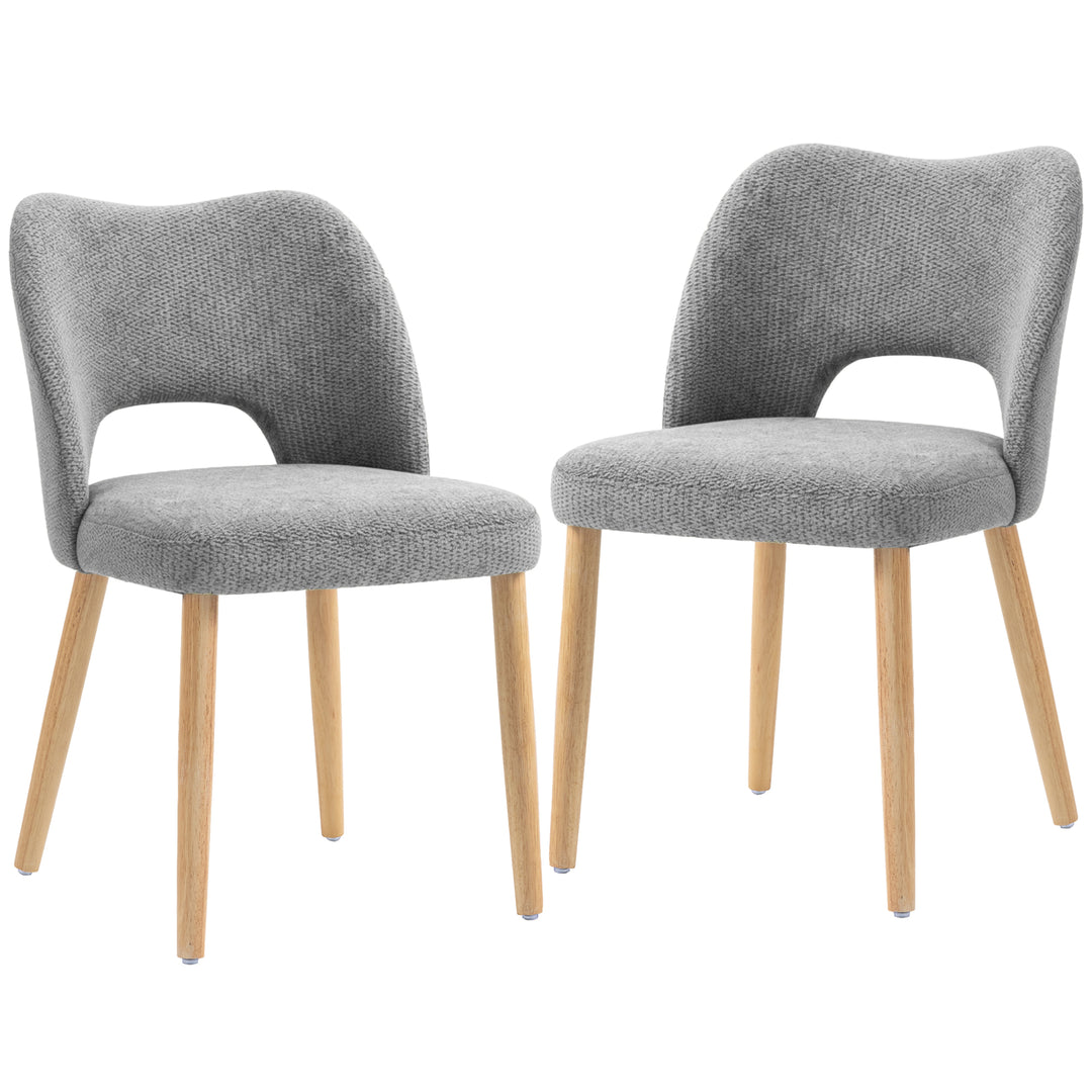 Dining Chairs Set Upholstered Kitchen Chenille Tool Free Assembly - Grey