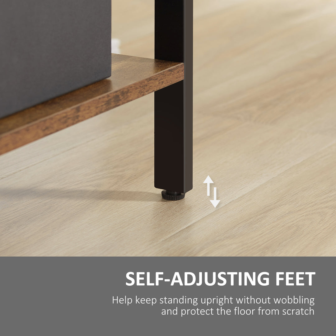 MCL Industrial Storage Unit, 5 Tiers Bookcase with Open Compartments for Office Living Room, Bedroom, Rustic Brown and Black