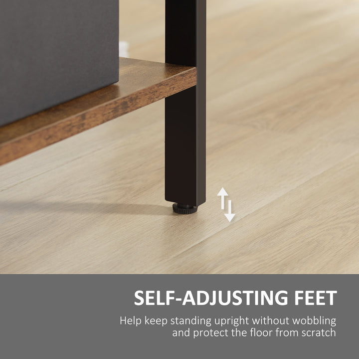 MCL Industrial Storage Unit, 5 Tiers Bookcase with Open Compartments for Office Living Room, Bedroom, Rustic Brown and Black