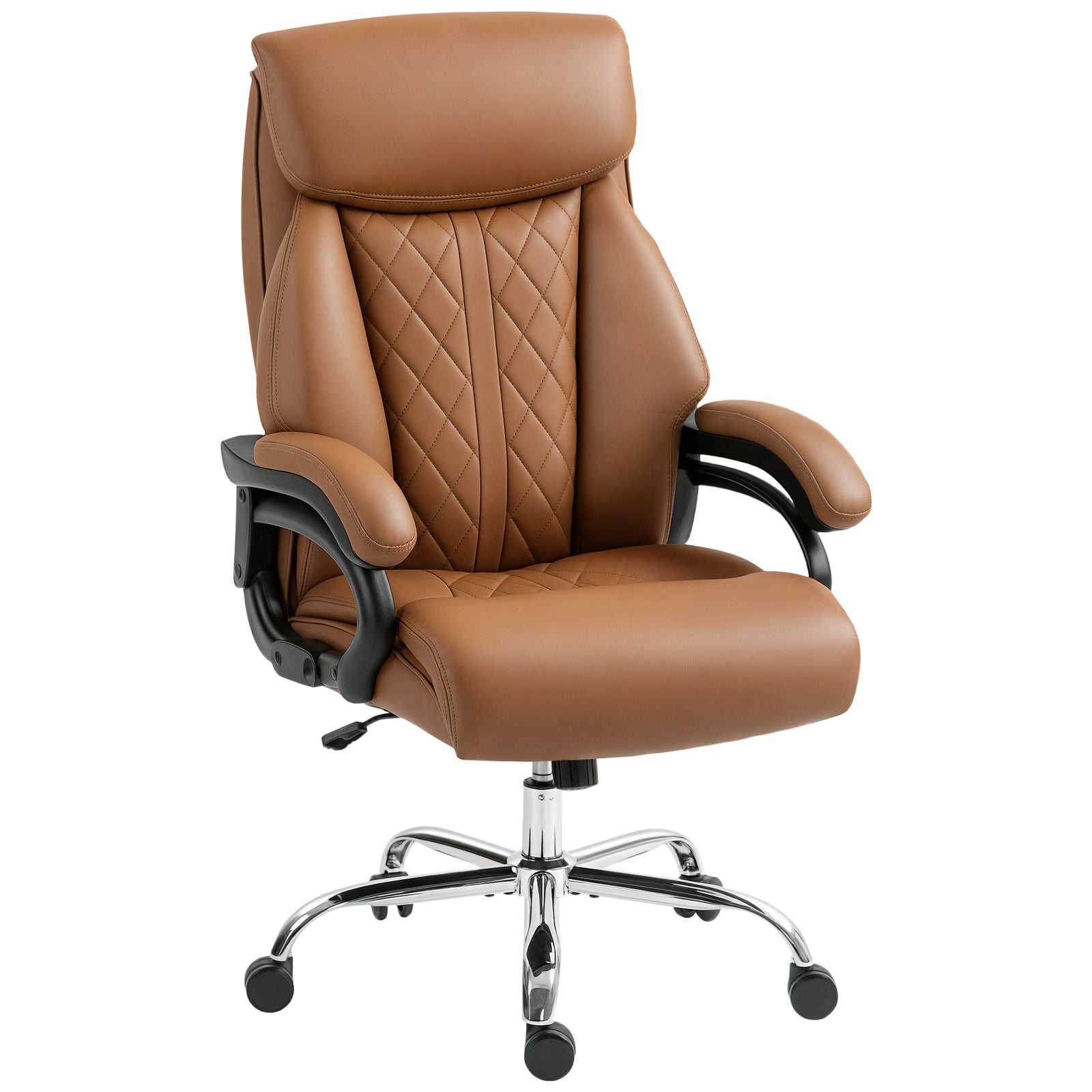 Spring Padded Faux Leather Office Chair - Light Brown