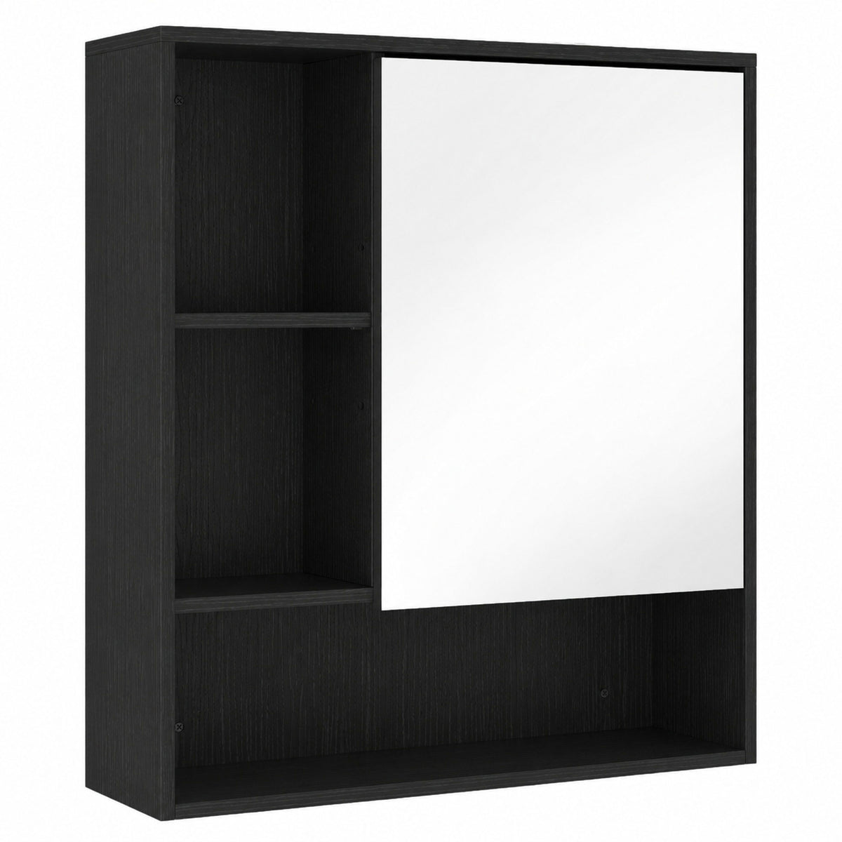 Bathroom Mirror Cabinet, Wall-Mounted Bathroom Cabinet with Mirror - Black