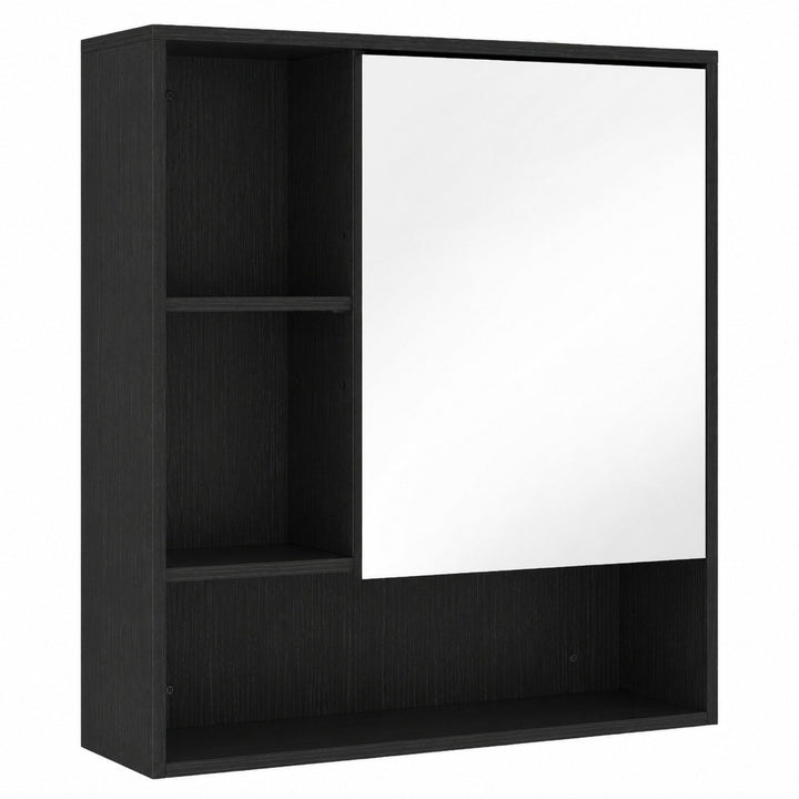 Bathroom Mirror Cabinet, Wall-Mounted Bathroom Cabinet with Mirror - Black