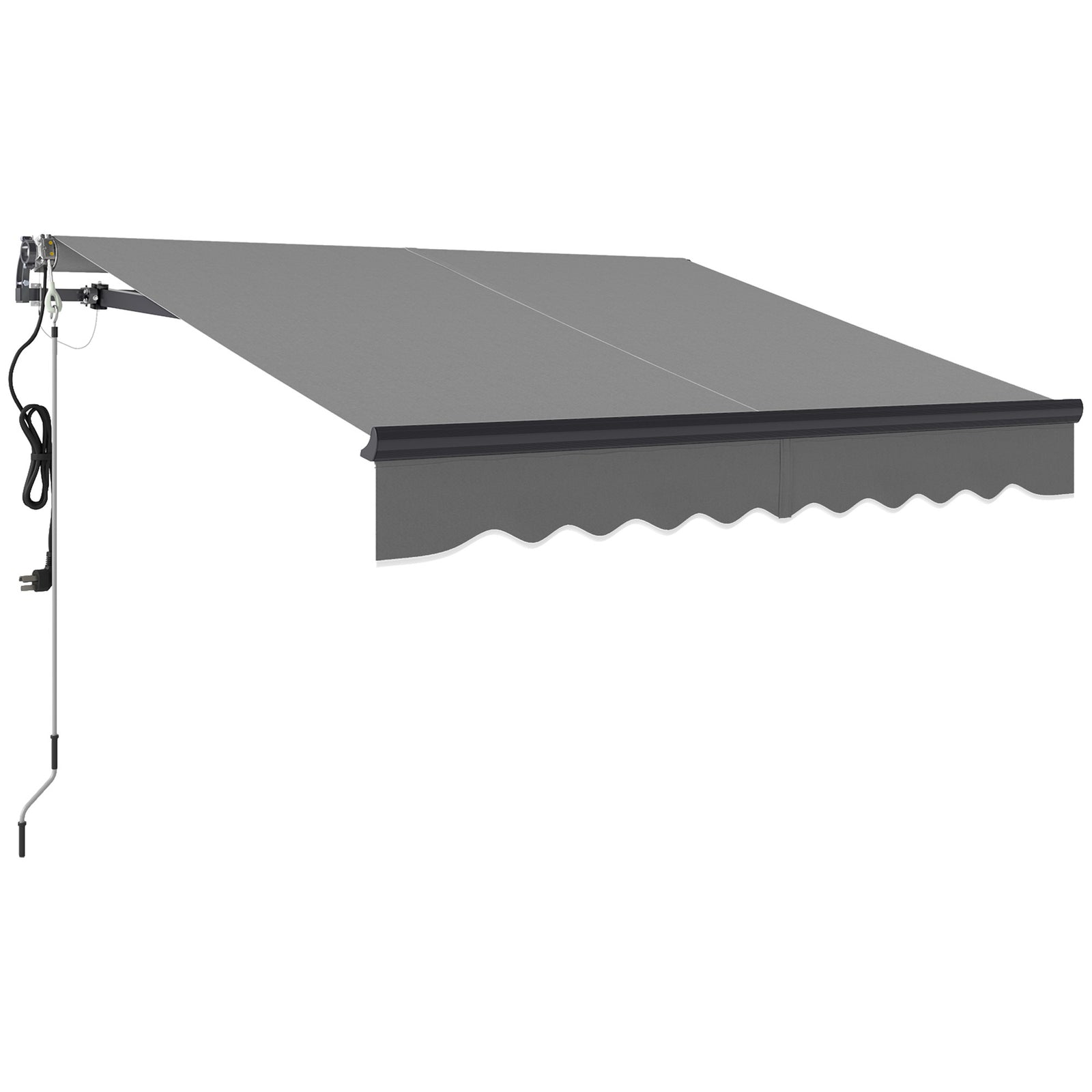 2.5 x 2m Electric Awning with Remote Controller, Aluminium Frame DIY Retractable Awning, UV30+ Sun Shade Canopy for Garden Patio Deck Door Window, Dark Grey