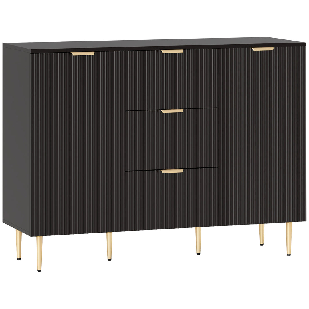 MCL 2-Door Sideboard with 3 Drawers and Adjustable Shelves - Black