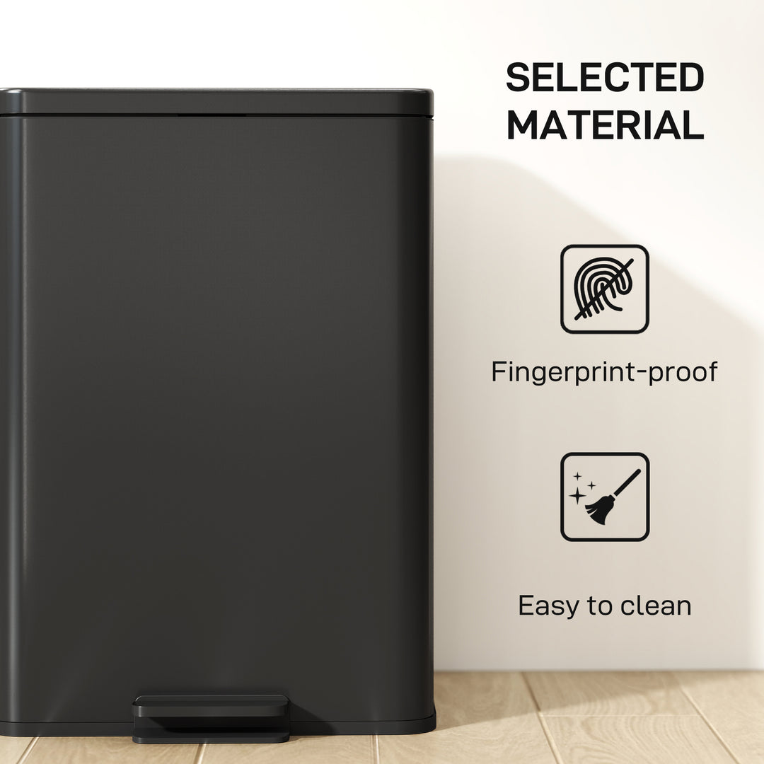 20L Kitchen Bin with Soft-Close Lid and Stay-Open Function, Stainless 