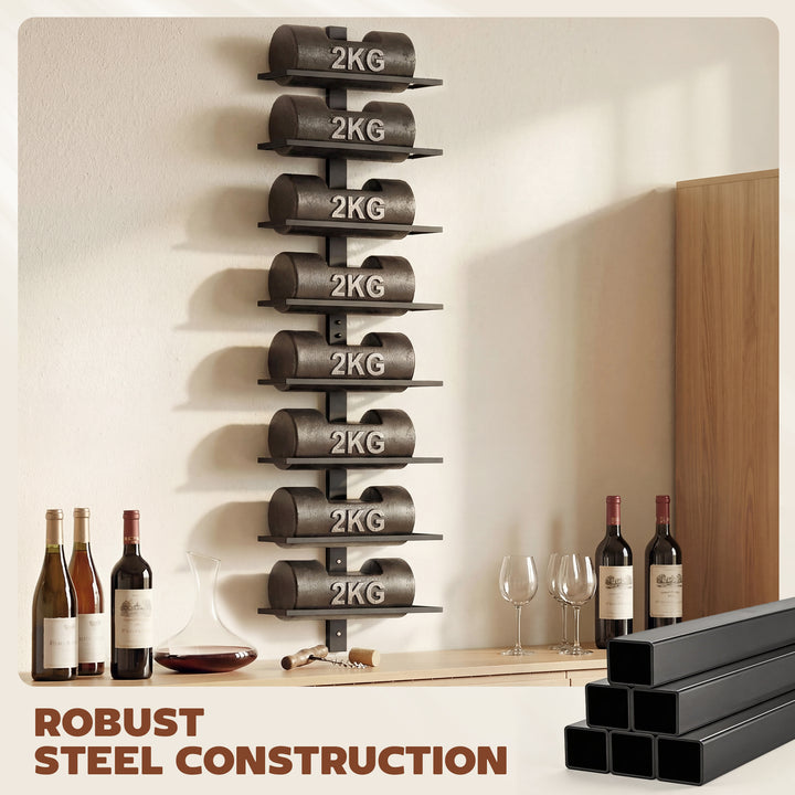 Wall Mounted Wine Rack, 8 Tier Metal Wine Display Rack, Storage Holder