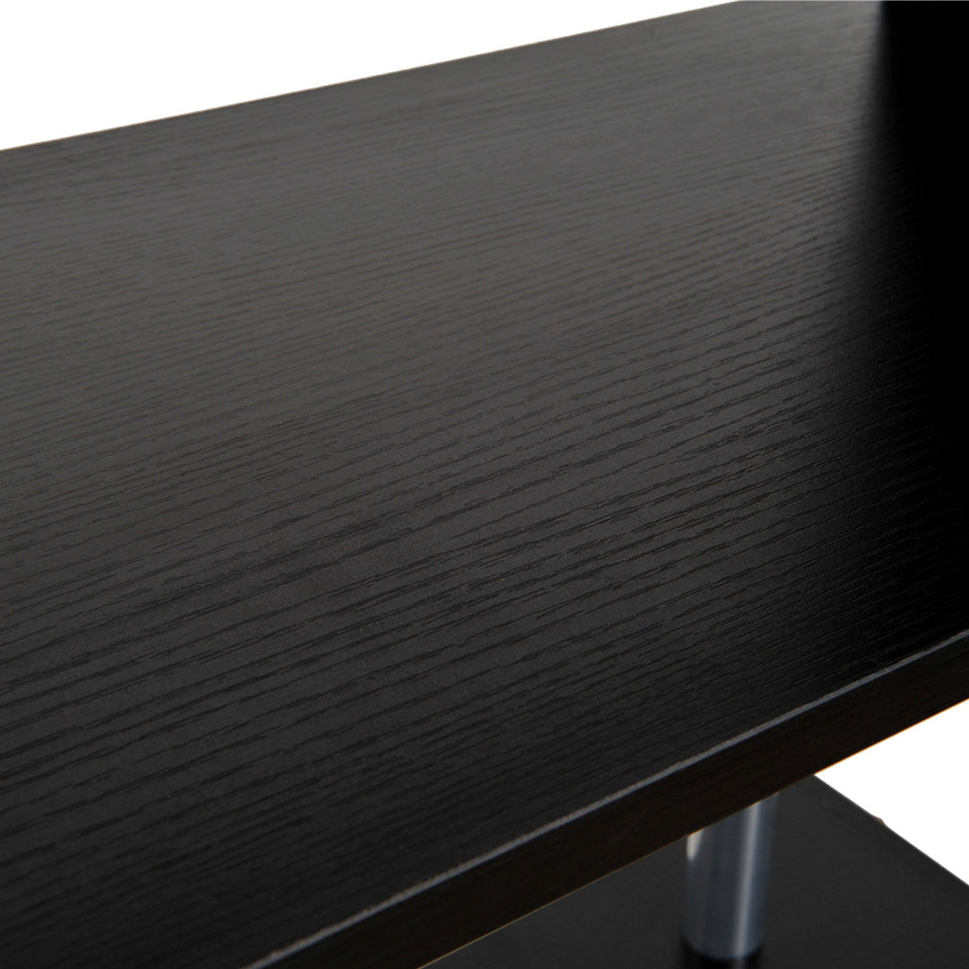 MCL S Shape Bookcase, 5 Tiers Bookshelf, Modern Freestanding Storage Shelf for Home Office, Study, Living Room, 80 x 30 x 145cm Black