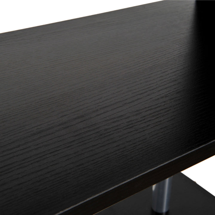 MCL S Shape Bookcase, 5 Tiers Bookshelf, Modern Freestanding Storage Shelf for Home Office, Study, Living Room, 80 x 30 x 145cm Black