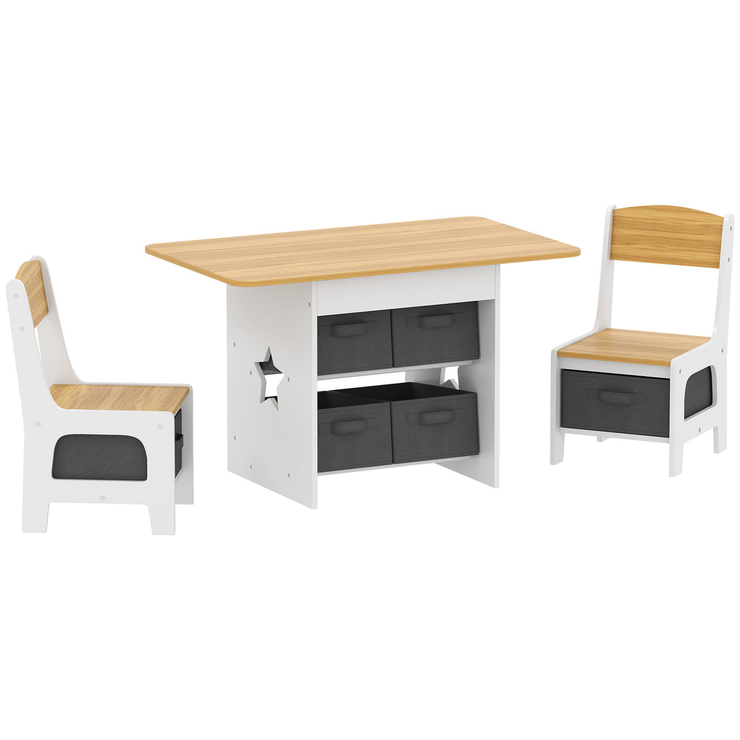 Kids Table and Chair Set, Toddler Table and 2 Chairs Set with 6 Remova