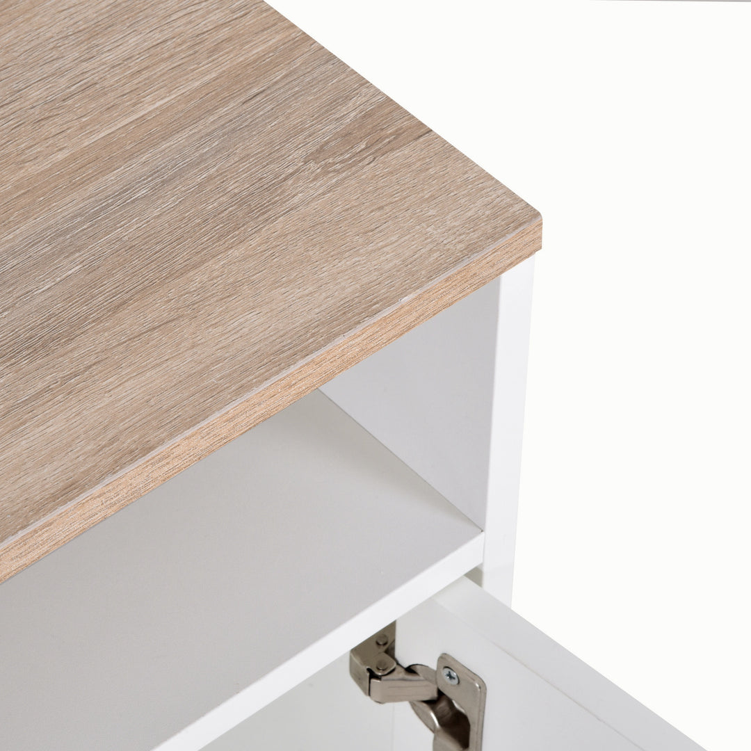 MCL TV Stand Cabinet up to 50", Modern TV Unit with Storage, Open Shelves and Cable Management for Living Room, Bedroom, White