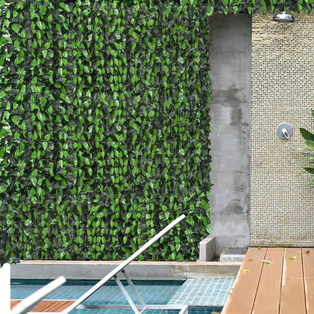 MCL Artificial Leaf Hedge Screen Privacy Fence Panel for Garden Outdoor Indoor Decor 3M x 1M Light Green and Dark Green