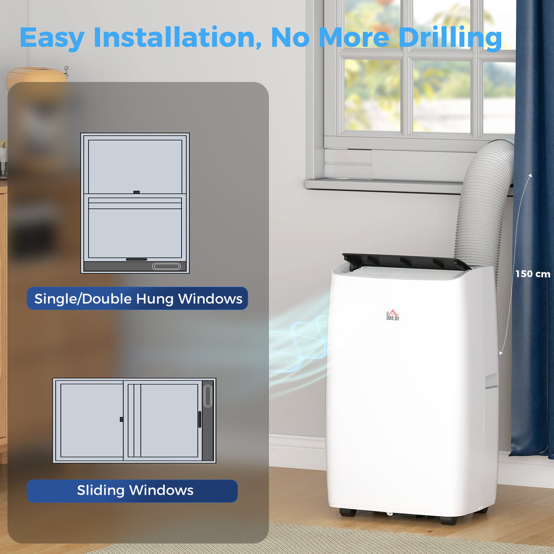 Portable Air Conditioner 14000 BTU, 4-in-1 Air Conditioning Unit, Dehumidifier, Cooling, Fan, Sleep Mode with 3 Speeds, Remote Control, LED Display, 24H Timer, Window Kit, Children Lock, 40m²