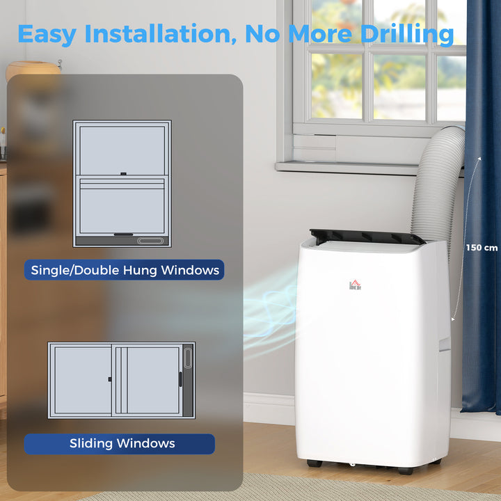 Portable Air Conditioner 14000 BTU, 4-in-1 Air Conditioning Unit, Dehumidifier, Cooling, Fan, Sleep Mode with 3 Speeds, Remote Control, LED Display, 24H Timer, Window Kit, Children Lock, 40m²