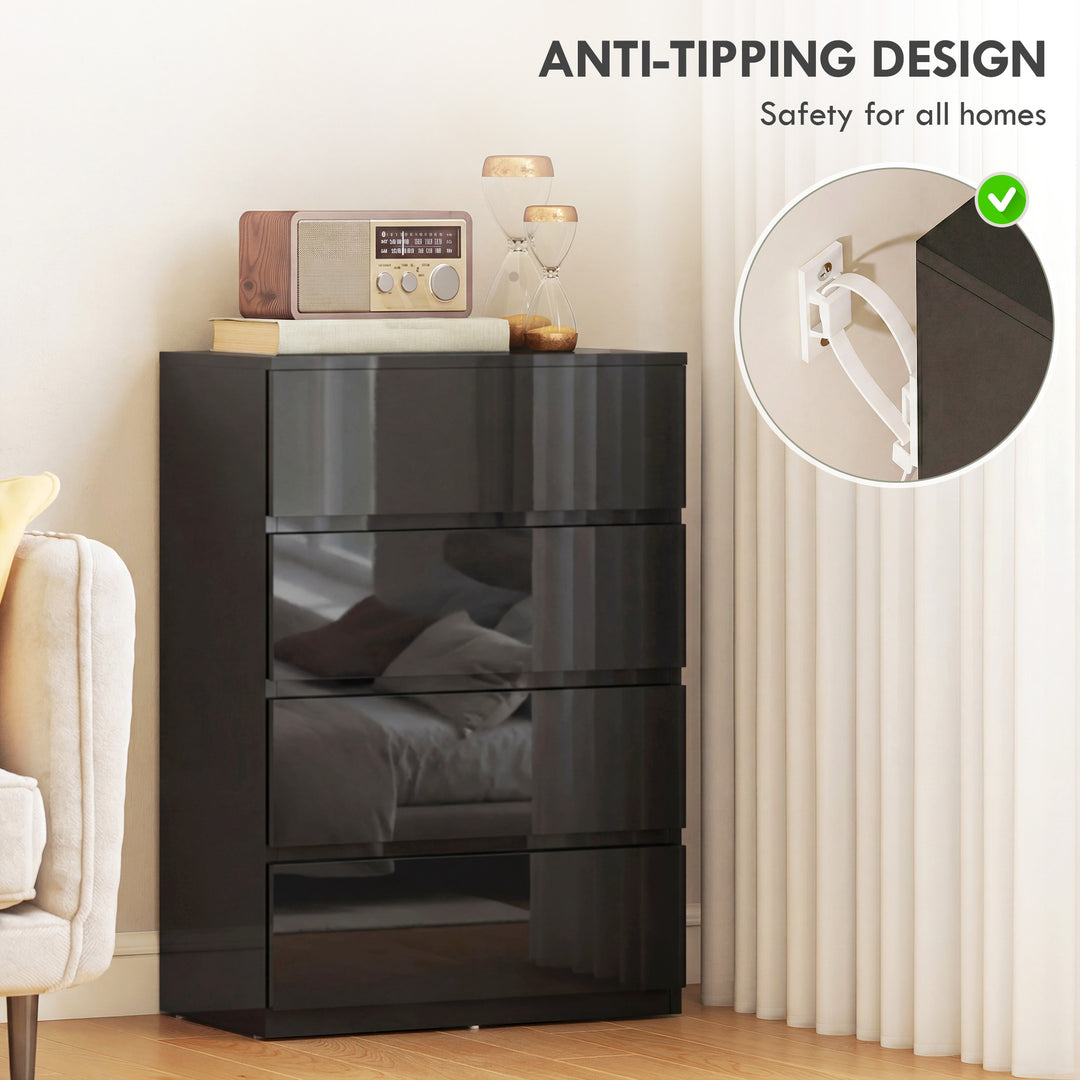 Chest of Drawers, 4-Drawer Storage Cabinets, Modern Dresser, Storage D