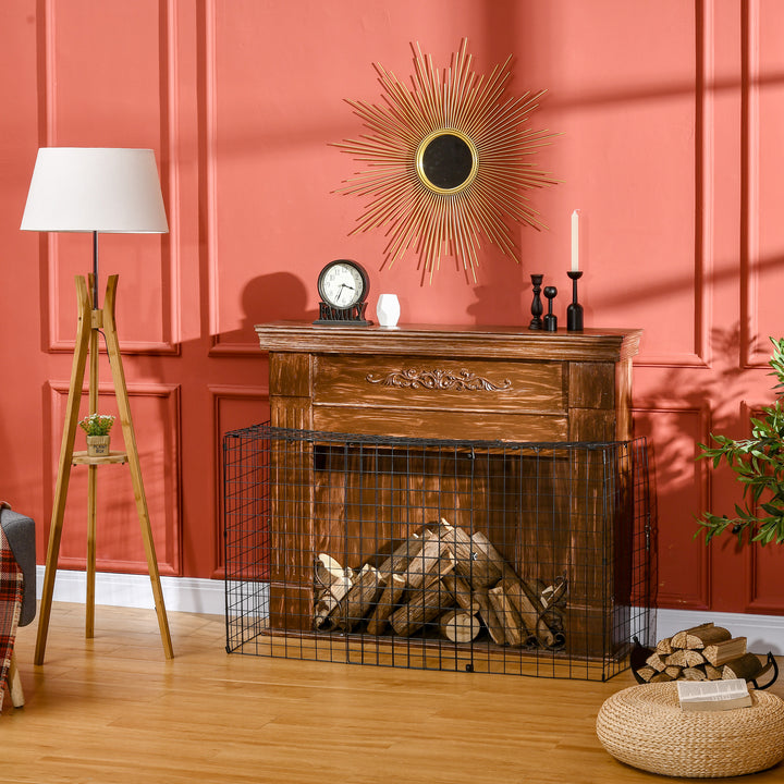 MCL Extendable Fire Guard Screen, Freestanding Fire Screen Spark Guard, Folding Fireplace Cover, Wire Mesh, Child & Pet Safety Barrier for Fireplaces, 81.5-160cm, Black