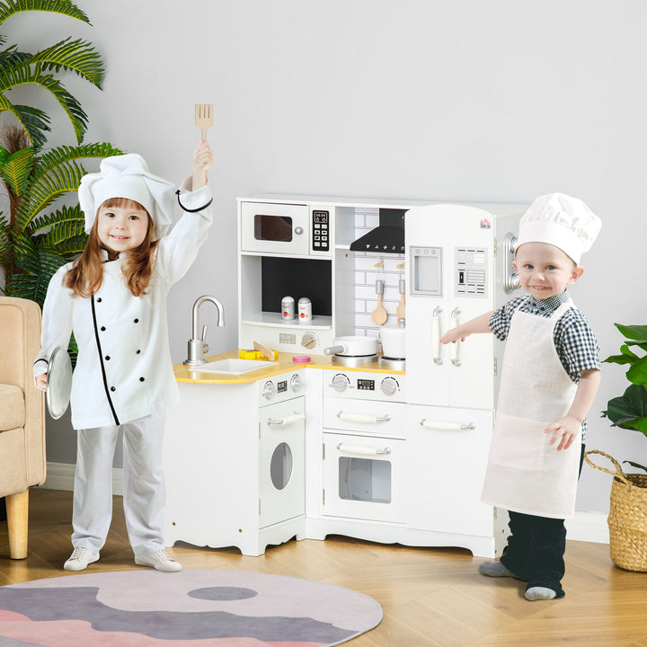 MCL Kids Kitchen Playset, Large Pretend Role Play Kitchen, White