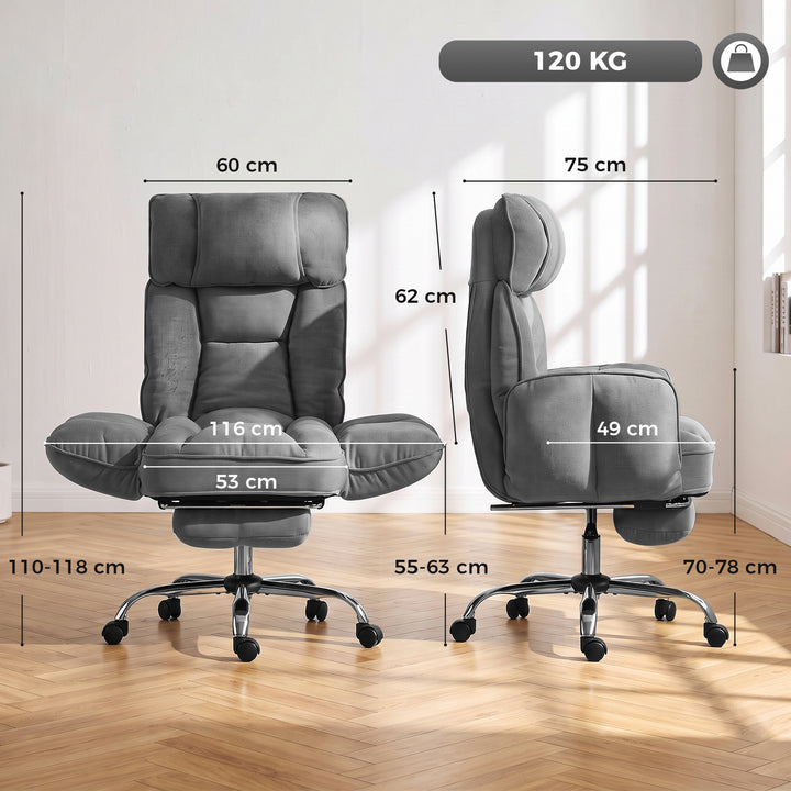 Executive Office Chair Height Adjustable Desk Chair Reclining Flip-up - view 3