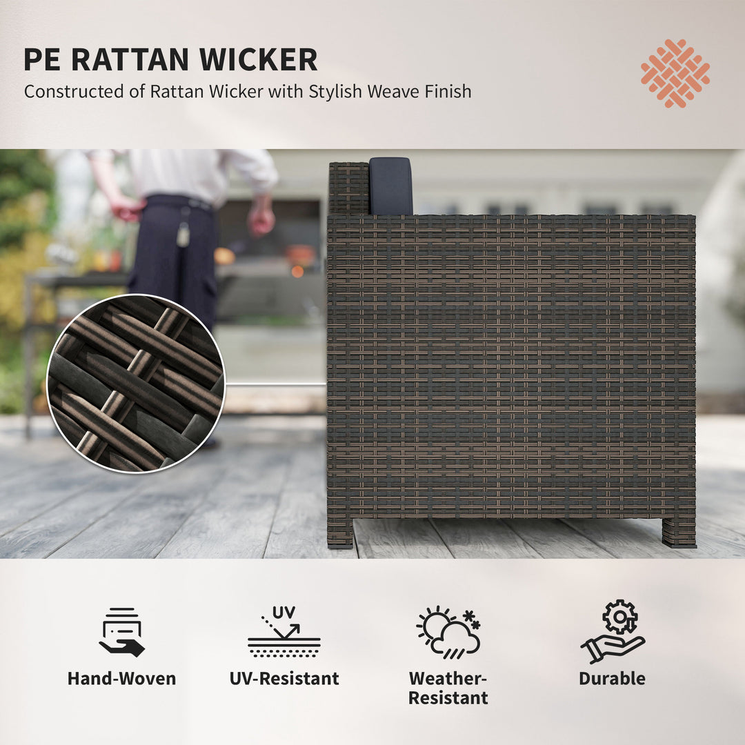 PE Rattan Garden Armchair with Cushion