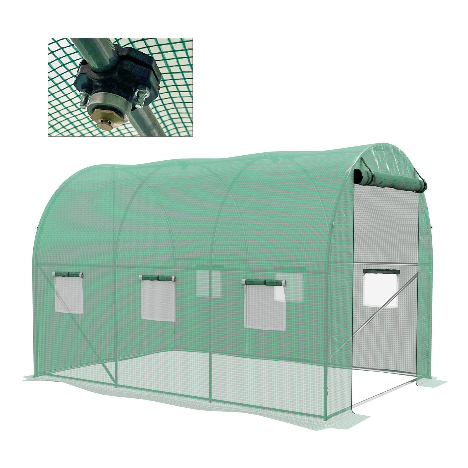 Sprinkler System Polytunnel Greenhouse, 3 x 2m, Green