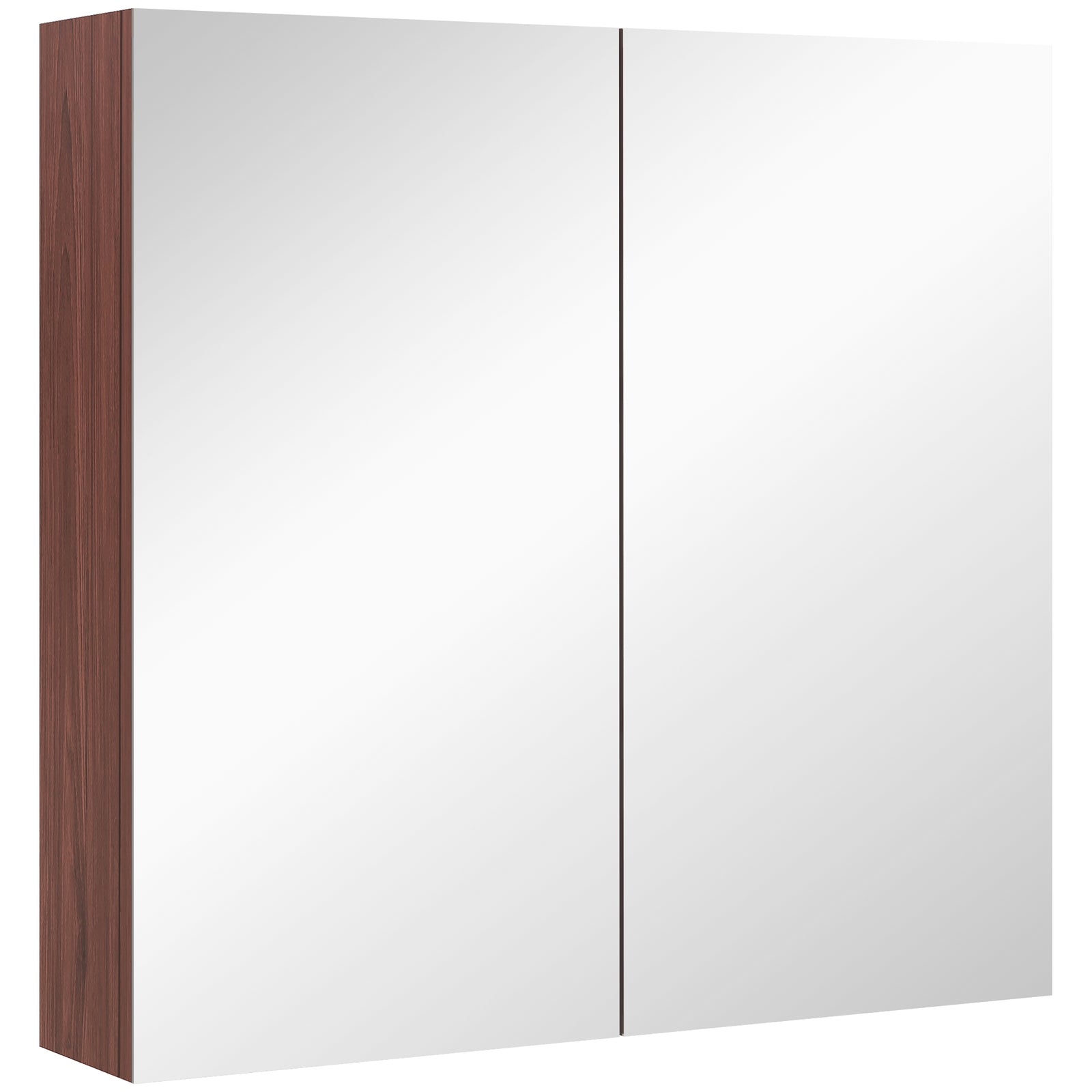 Double Door Bathroom Mirror Cabinet, Wall Mounted Bathroom Storage Cabinet, Soft Closing, 63L x 60Hcm