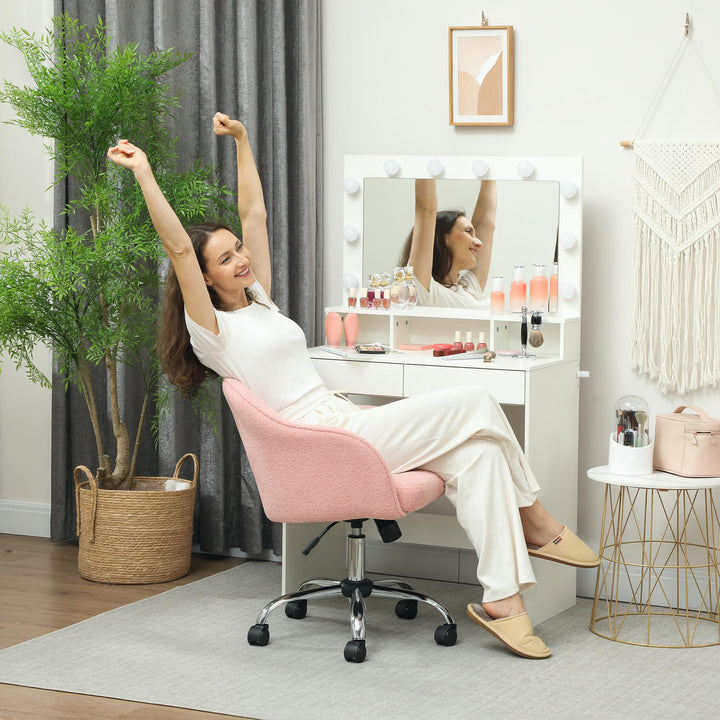 46-56 cm Teddy Fleece Office Chair - Pink