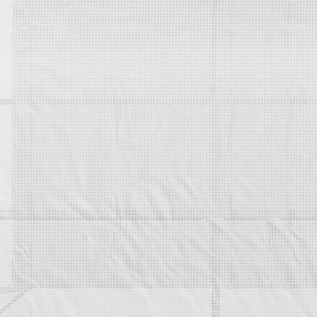 MCL Outdoor Walk-In Greenhouse, Plant Nursery with Zippered Doors, PE Cover and 3-Tier Shelves, White, 300 x 150 x 213 cm