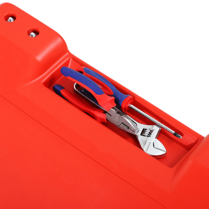 MCL Mechanic Vehicle Creeper, Under-Car Rolling Crawler Board, with Headrest, Wheels, Red