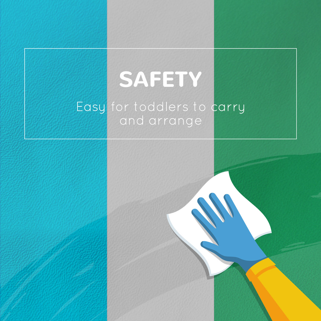 MCL 5 Piece Kids Soft Play Set, Climb and Crawl Activity Toys Set for Baby Toddler, Soft Foam Blocks Indoor Play Equipment Learning Toys Blue