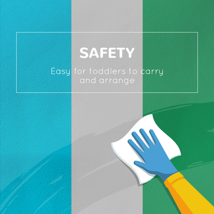 MCL 5 Piece Kids Soft Play Set, Climb and Crawl Activity Toys Set for Baby Toddler, Soft Foam Blocks Indoor Play Equipment Learning Toys Blue