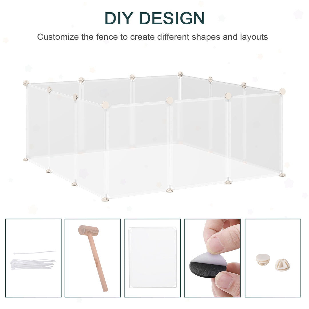 Pet Playpen DIY Small Guinea Pigs Hutches Fence 12 Panels for Kitten Bunny Chinchilla