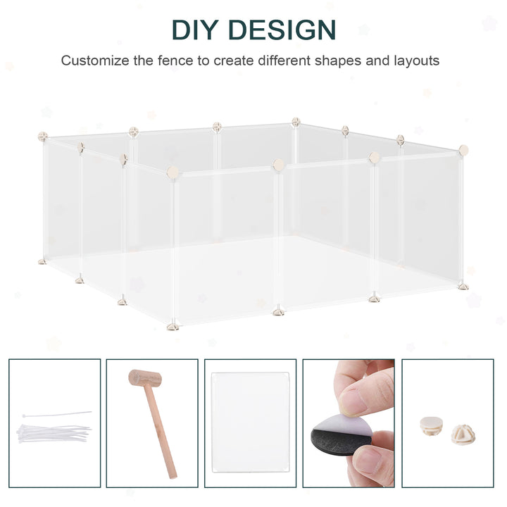 Pet Playpen DIY Small Guinea Pigs Hutches Fence 12 Panels for Kitten Bunny Chinchilla