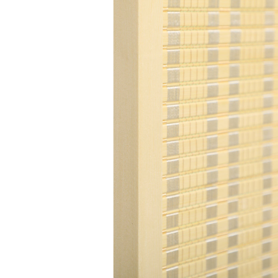 4 Panel Folding Room Divider Screen, Wall Panel Privacy Furniture, Freestanding Paravent Partition Separator for Living Room, Bedroom and Office, 180 x 180cm, Natural