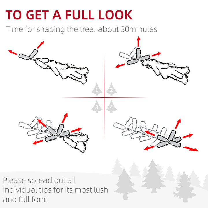 MCL 5ft Unlit Artificial Christmas Tree, Pencil Slim Xmas Tree with Solid Stand and Realistic Branches, White