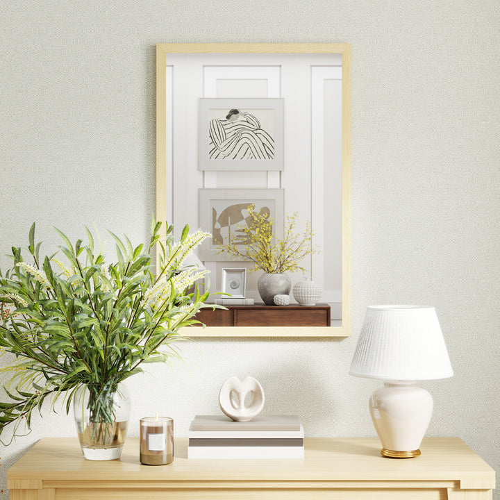 Wall Bathroom Mirror, 60 x 40 cm Wall-Mounted Mirror for Living Room, 