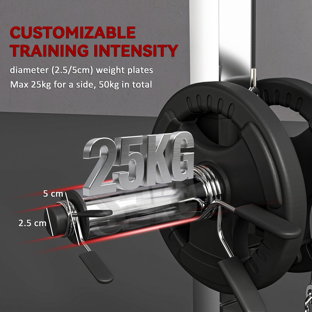 Power Cage Power Rack with 15-Level Squat Rack, Cable Pulley System, Pull up Stand and Push up Stand