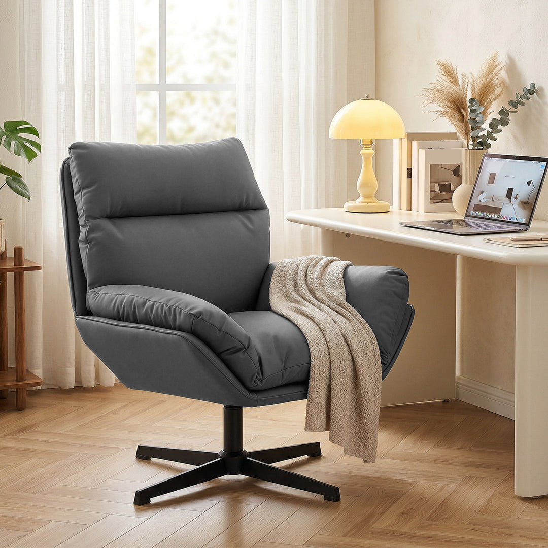 Accent Chair with 360 Swivel Armchair for Living Room with Padded Cush