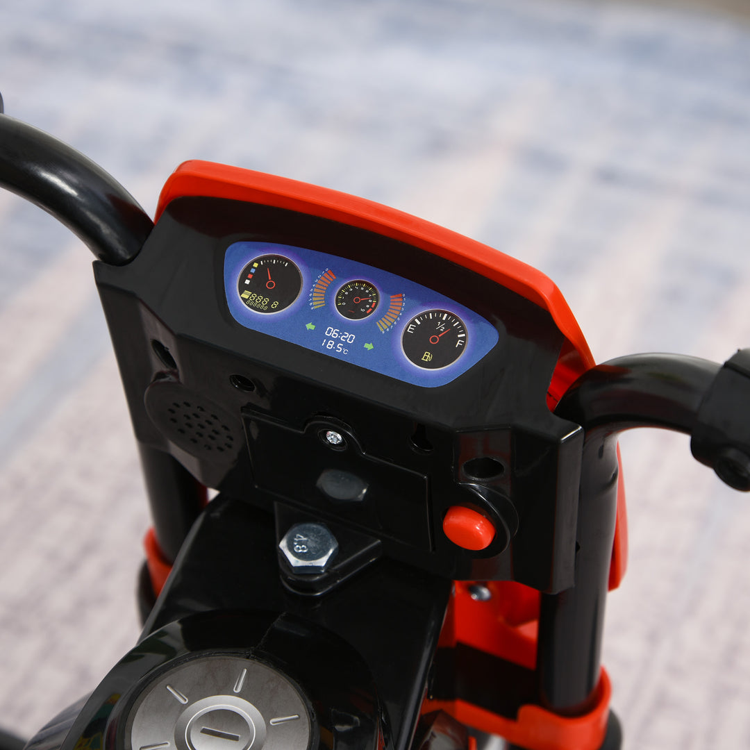 Toddler Pedal Motorcycle Kids Ride On Tricycle Early Learning w/ Music Lights Handlebar Stickers Exercise Boys Girls Gift for Kids 18 - 36 Months Red