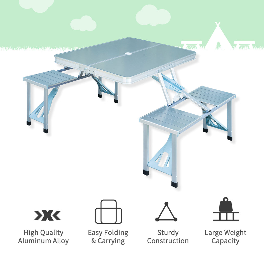 Aluminum Portable Picnic Table Chair Set