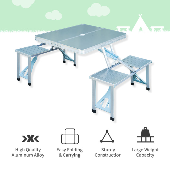Aluminum Portable Picnic Table Chair Set