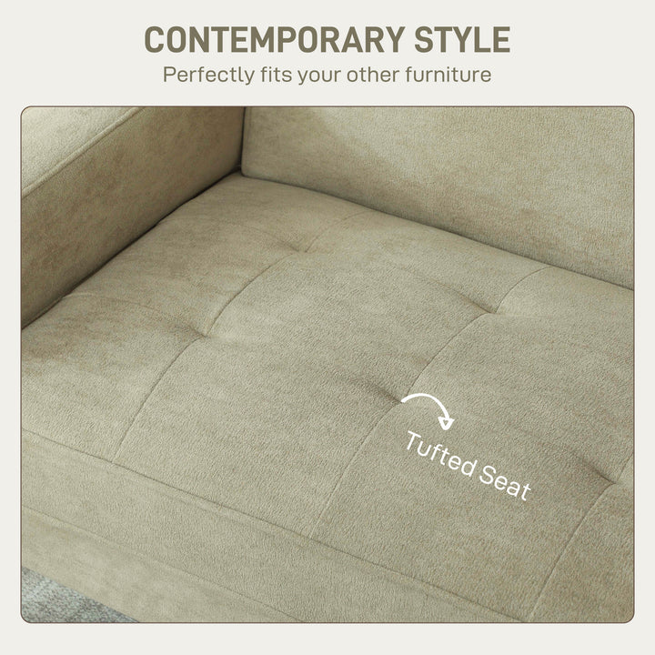 Two-Seater Velvet-Feel Sofa - Beige