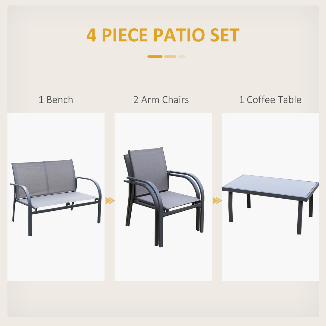 MCL Four-Piece Minimal Garden Patio Set - Grey