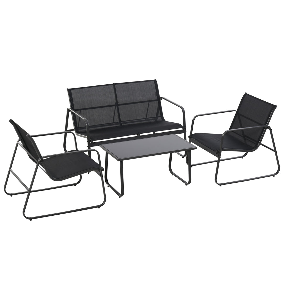 MCL Four-Piece Minimalistic Garden Sofa Set - Black