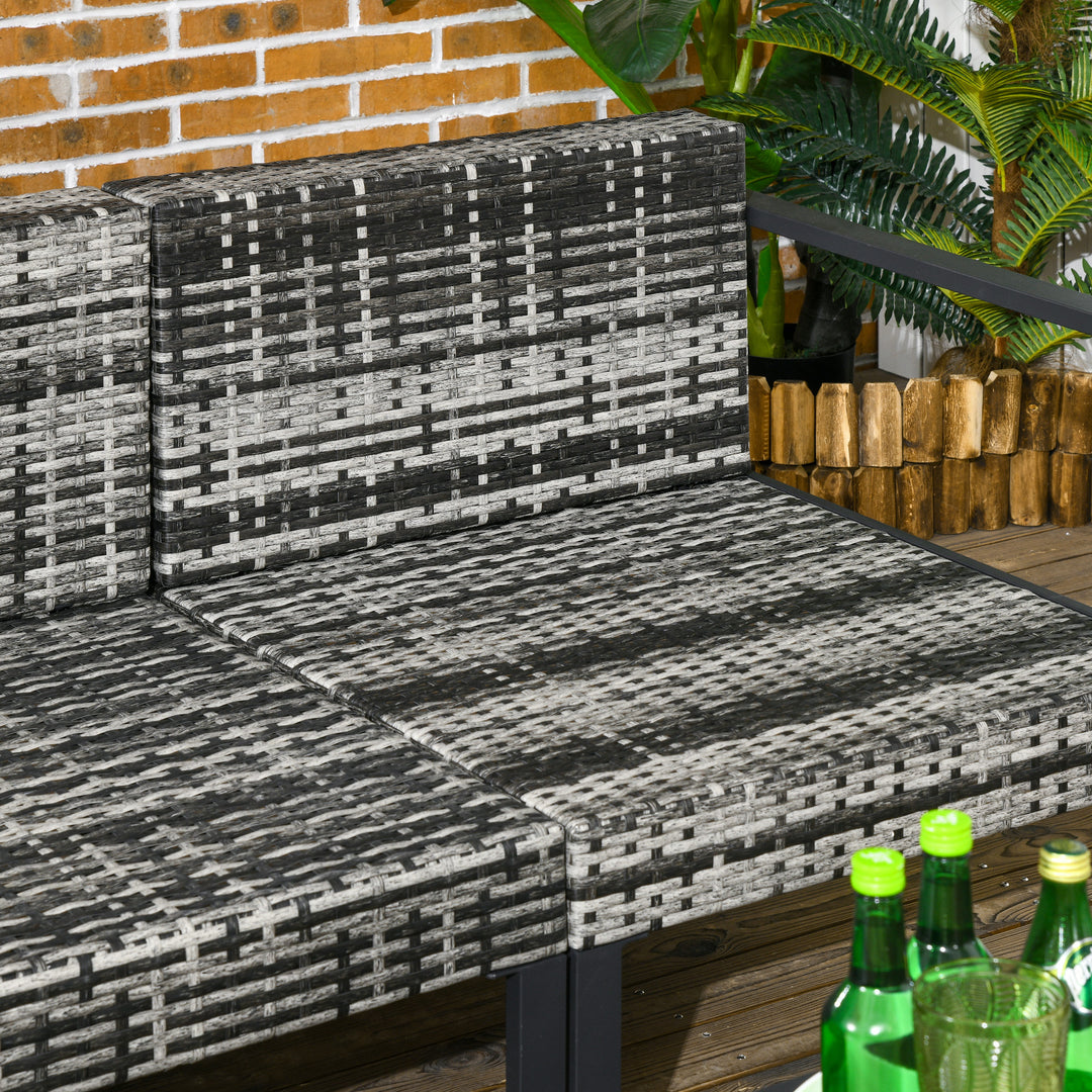 Six-Piece Rattan Garden Sofa Set - Dark Grey