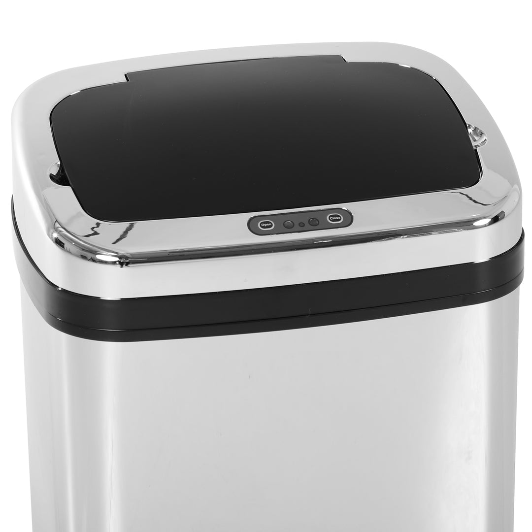 HOMCOM 30L Stainless Steel Motion Sensor Lid Bin - Silver Tone | Aosom UK