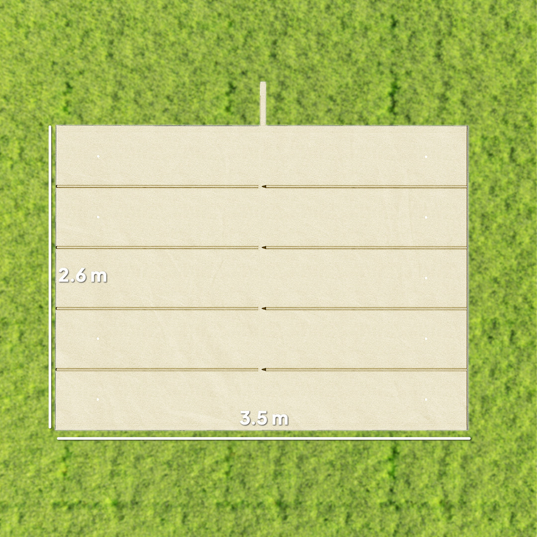 Retractable Pergola Cover, 3.5 x 2.6 m Replacement Canopy Fabric for 4